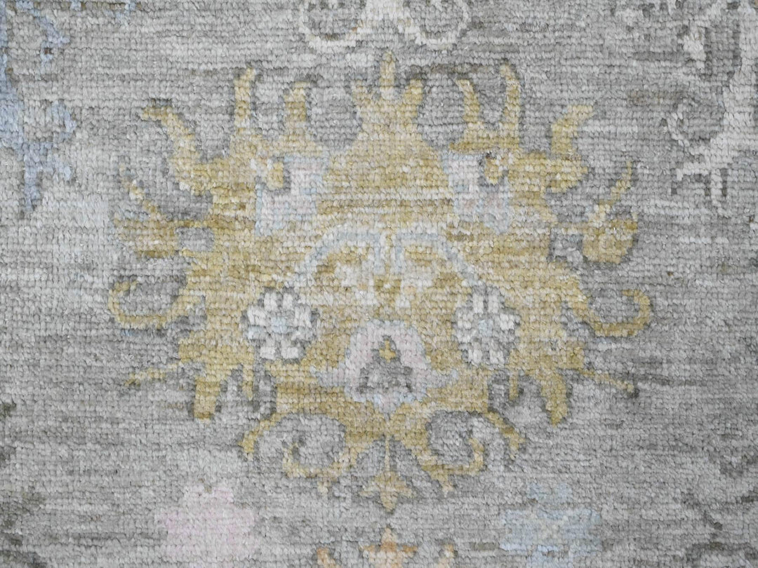 8'0" x 9'7" New Hand Knotted Grey Wool Rectangle Oriental Rug - MOA10289769
