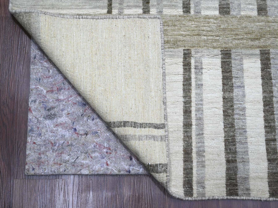 8'8" x 11'8" New Hand Knotted Brown Wool Rectangle Oriental Rug - MOA10289774