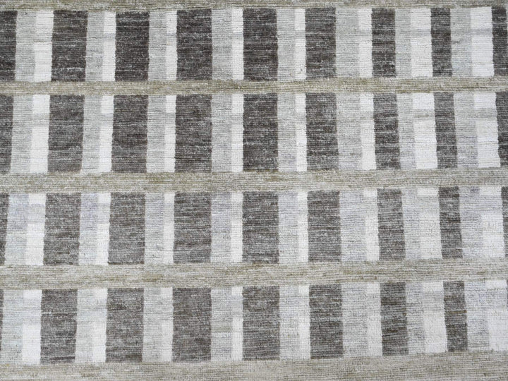 8'8" x 11'8" New Hand Knotted Brown Wool Rectangle Oriental Rug - MOA10289774