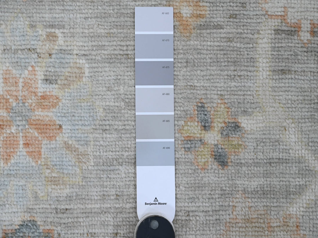 9'9" x 17'3" New Hand Knotted Grey Wool Rectangle Oriental Rug - MOA10289775