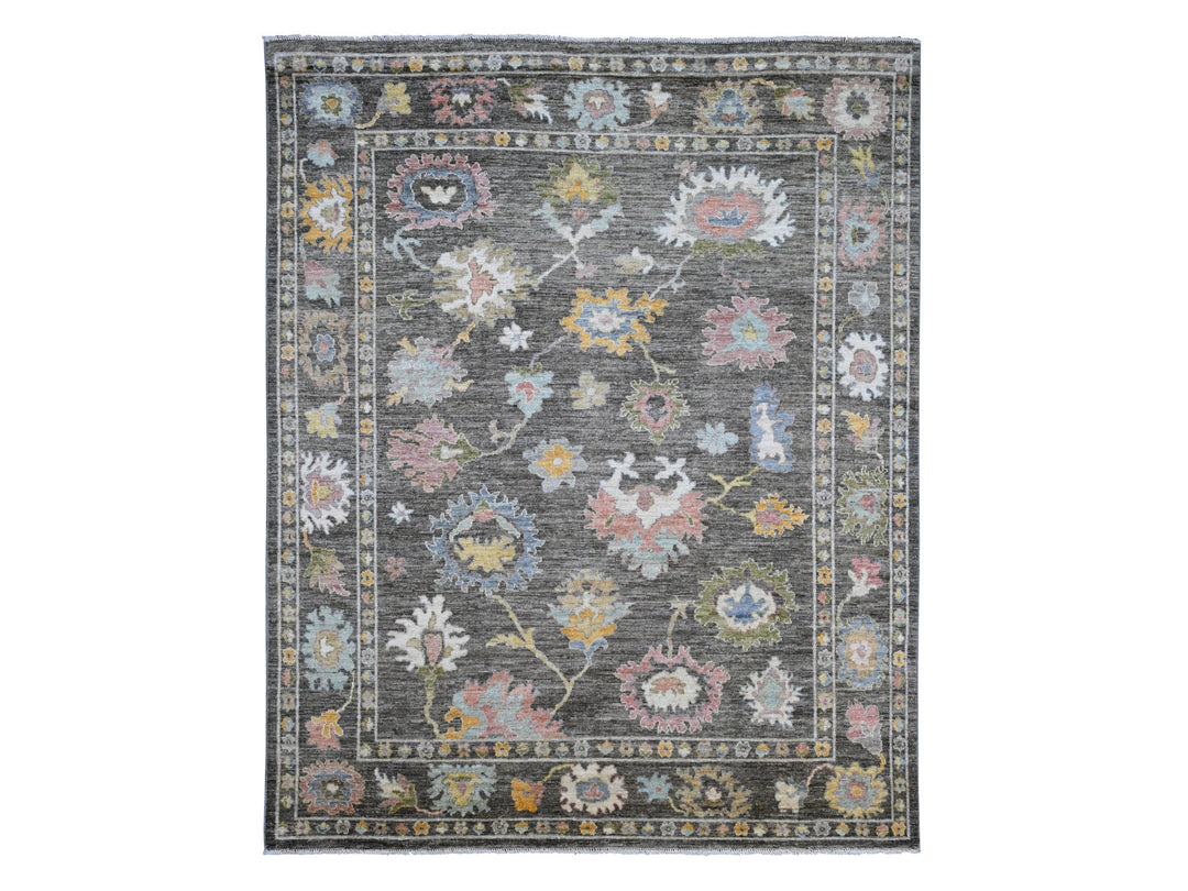 7'11" x 9'10" New Hand Knotted Brown Wool Rectangle Oriental Rug - MOA10289777