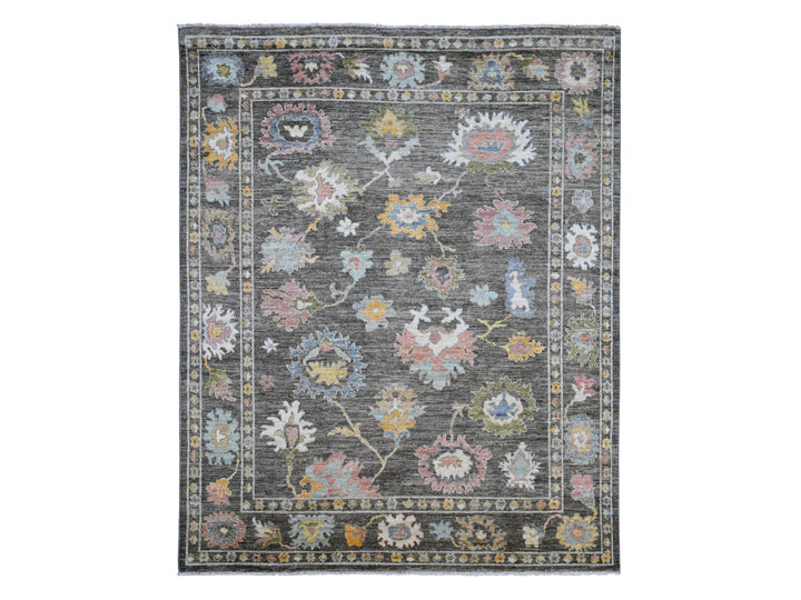 7'11" x 9'10" New Hand Knotted Brown Wool Rectangle Oriental Rug - MOA10289777