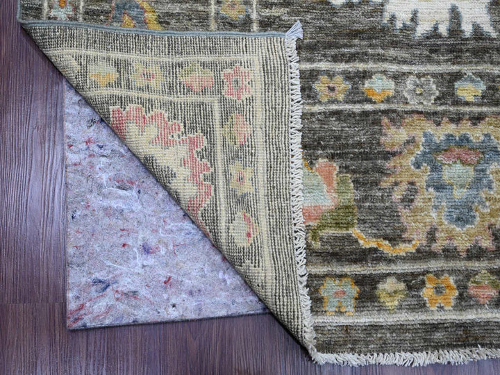 7'11" x 9'10" New Hand Knotted Brown Wool Rectangle Oriental Rug - MOA10289777