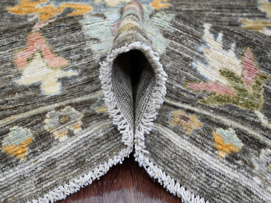 7'11" x 9'10" New Hand Knotted Brown Wool Rectangle Oriental Rug - MOA10289777
