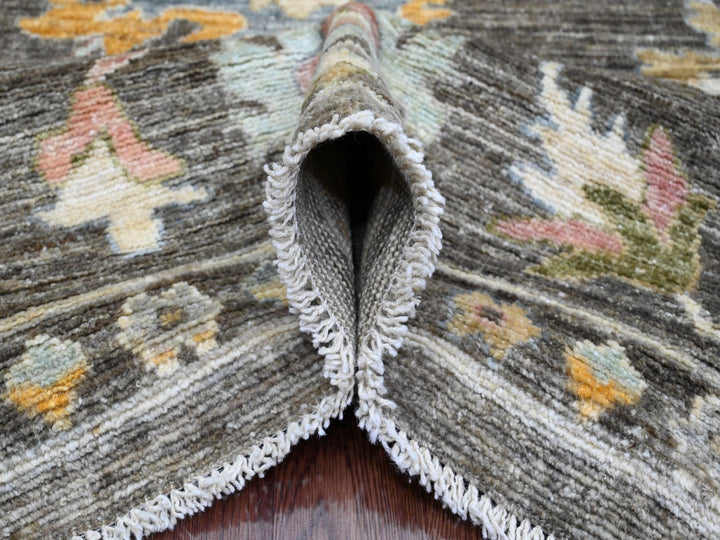 7'11" x 9'10" New Hand Knotted Brown Wool Rectangle Oriental Rug - MOA10289777