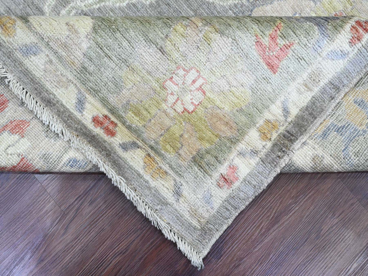 7'11" x 10'6" New Hand Knotted Grey Wool Rectangle Oriental Rug - MOA10289778