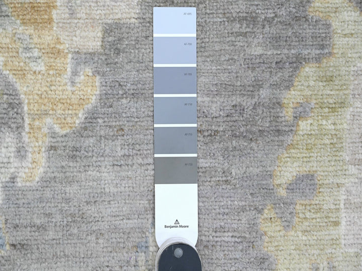 7'11" x 10'6" New Hand Knotted Grey Wool Rectangle Oriental Rug - MOA10289778