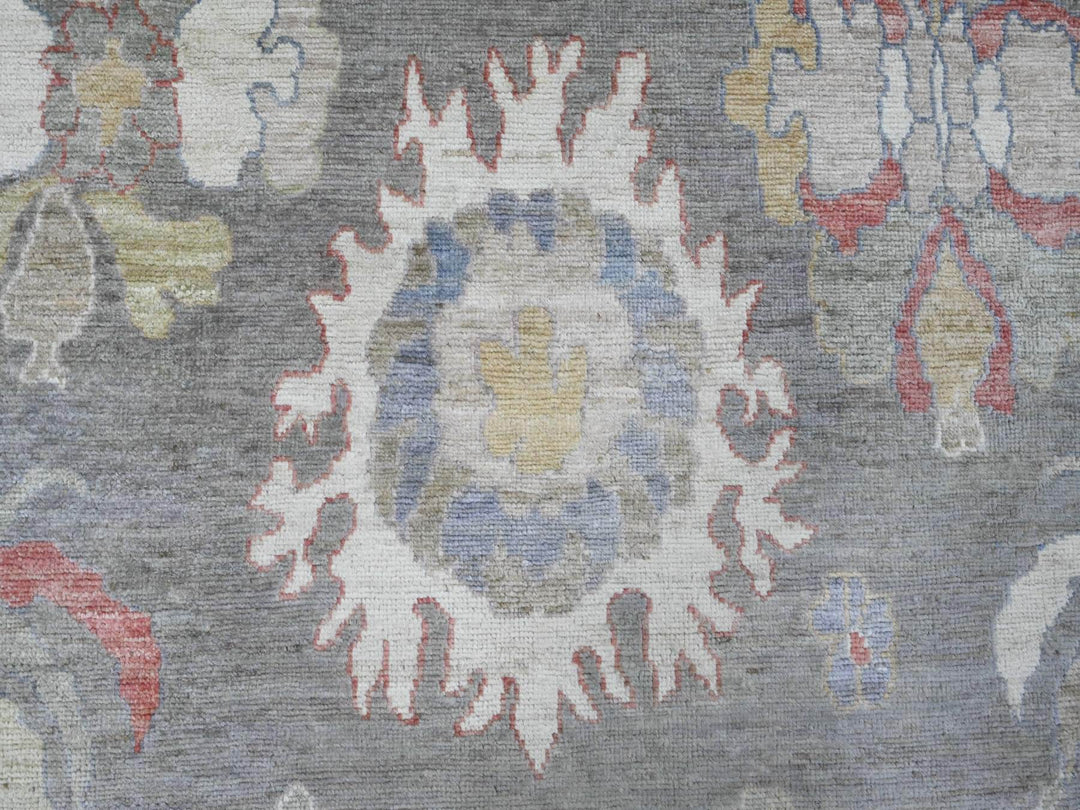 7'11" x 10'6" New Hand Knotted Grey Wool Rectangle Oriental Rug - MOA10289778