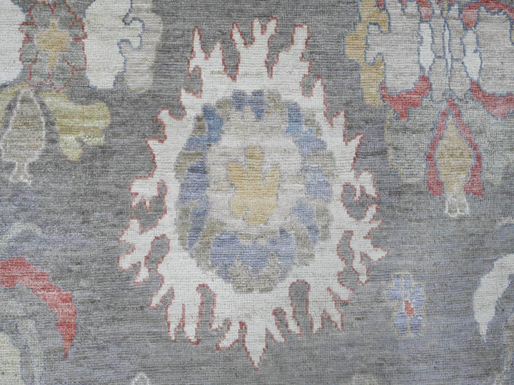 7'11" x 10'6" New Hand Knotted Grey Wool Rectangle Oriental Rug - MOA10289778
