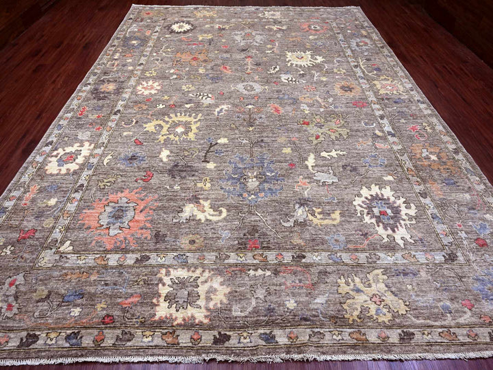 10'0" x 13'7" New Hand Knotted Brown Wool Rectangle Oriental Rug - MOA10289780