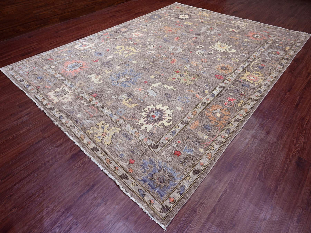 10'0" x 13'7" New Hand Knotted Brown Wool Rectangle Oriental Rug - MOA10289780