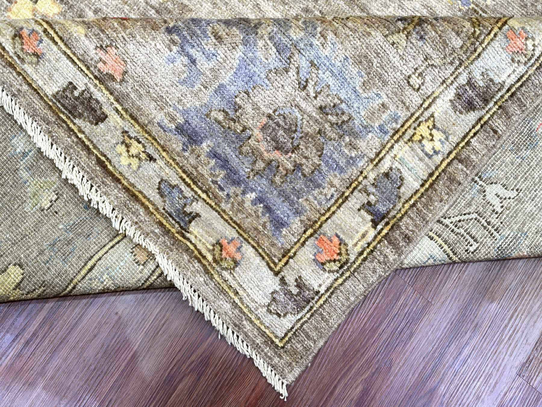 10'0" x 13'7" New Hand Knotted Brown Wool Rectangle Oriental Rug - MOA10289780