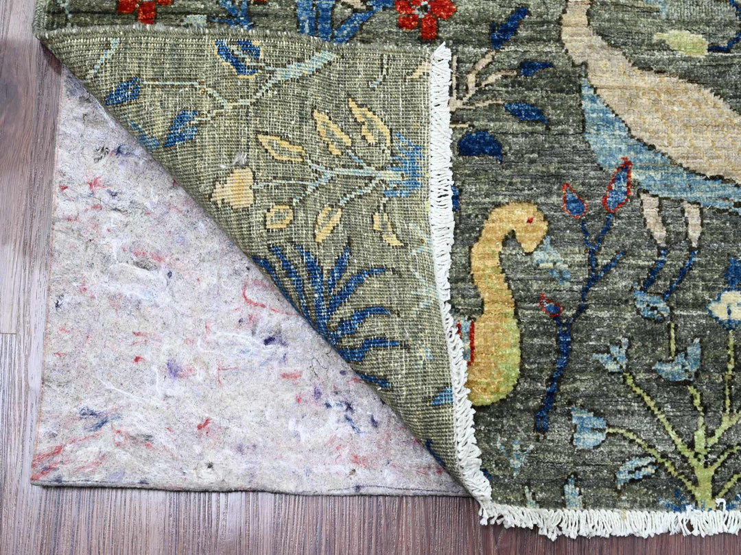 5'0" x 6'9" New Hand Knotted Grey Wool Rectangle Oriental Rug - MOA10289790