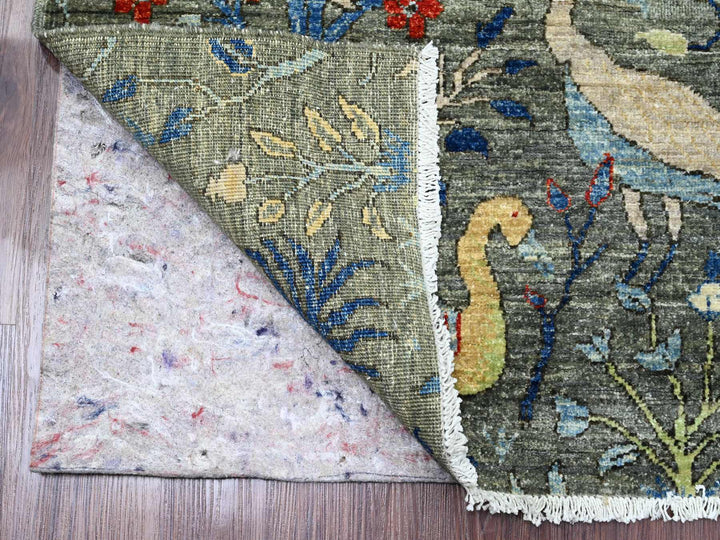 5'0" x 6'9" New Hand Knotted Grey Wool Rectangle Oriental Rug - MOA10289790