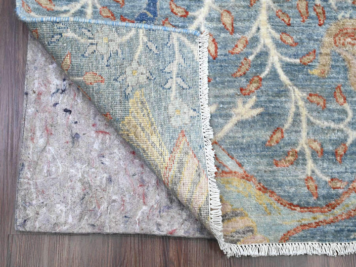 2'7" x 25'8" New Hand Knotted Blue Wool Runner Oriental Rug - MOA10289794