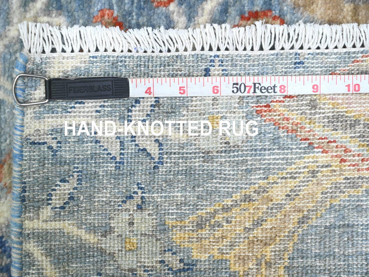 2'7" x 25'8" New Hand Knotted Blue Wool Runner Oriental Rug - MOA10289794
