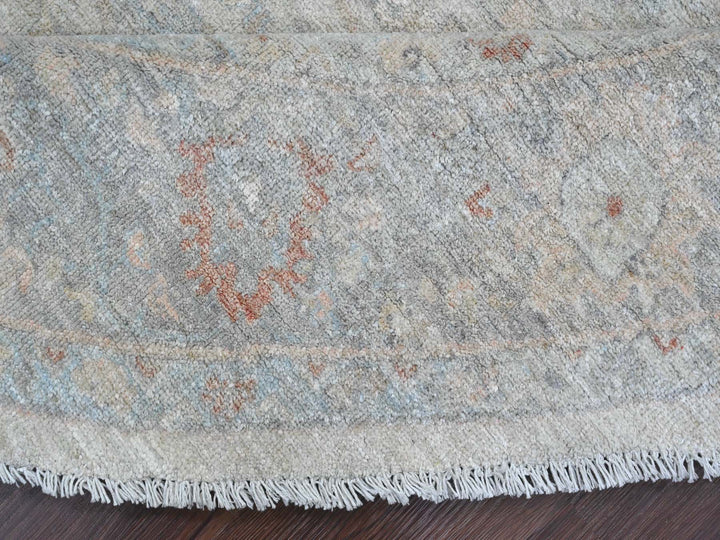 7'7" x 7'9" New Hand Knotted Ivory Wool Round Oriental Rug - MOA10289796