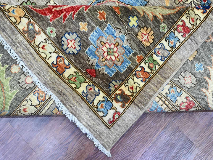 10'0" x 13'4" New Hand Knotted Grey Wool Rectangle Oriental Rug - MOA10289798