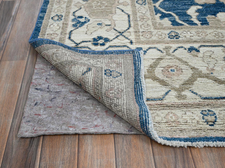 8'11" x 11'11" New Hand Knotted Blue Wool Rectangle Oriental Rug - MOA102897