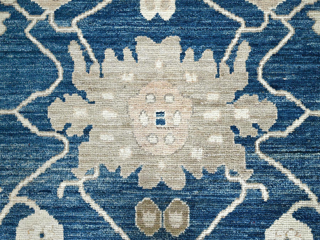 8'11" x 11'11" New Hand Knotted Blue Wool Rectangle Oriental Rug - MOA102897