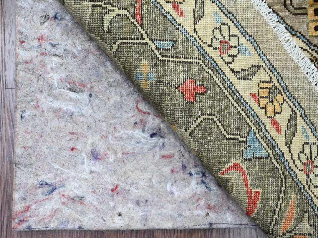 9'11" x 9'11" New Hand Knotted Grey Wool Round Oriental Rug - MOA10289800