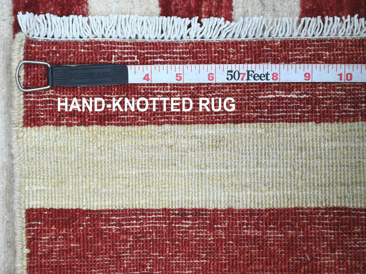 2'6" x 3'9" New Hand Knotted Red Wool Rectangle Oriental Rug - MOA10289802