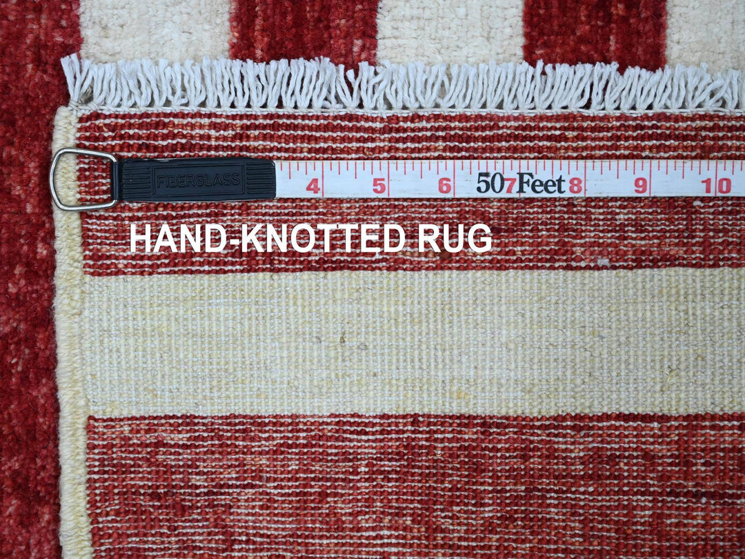 2'5" x 3'11" New Hand Knotted Red Wool Rectangle Oriental Rug - MOA10289804