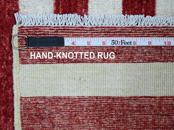 2'5" x 3'11" New Hand Knotted Red Wool Rectangle Oriental Rug - MOA10289804