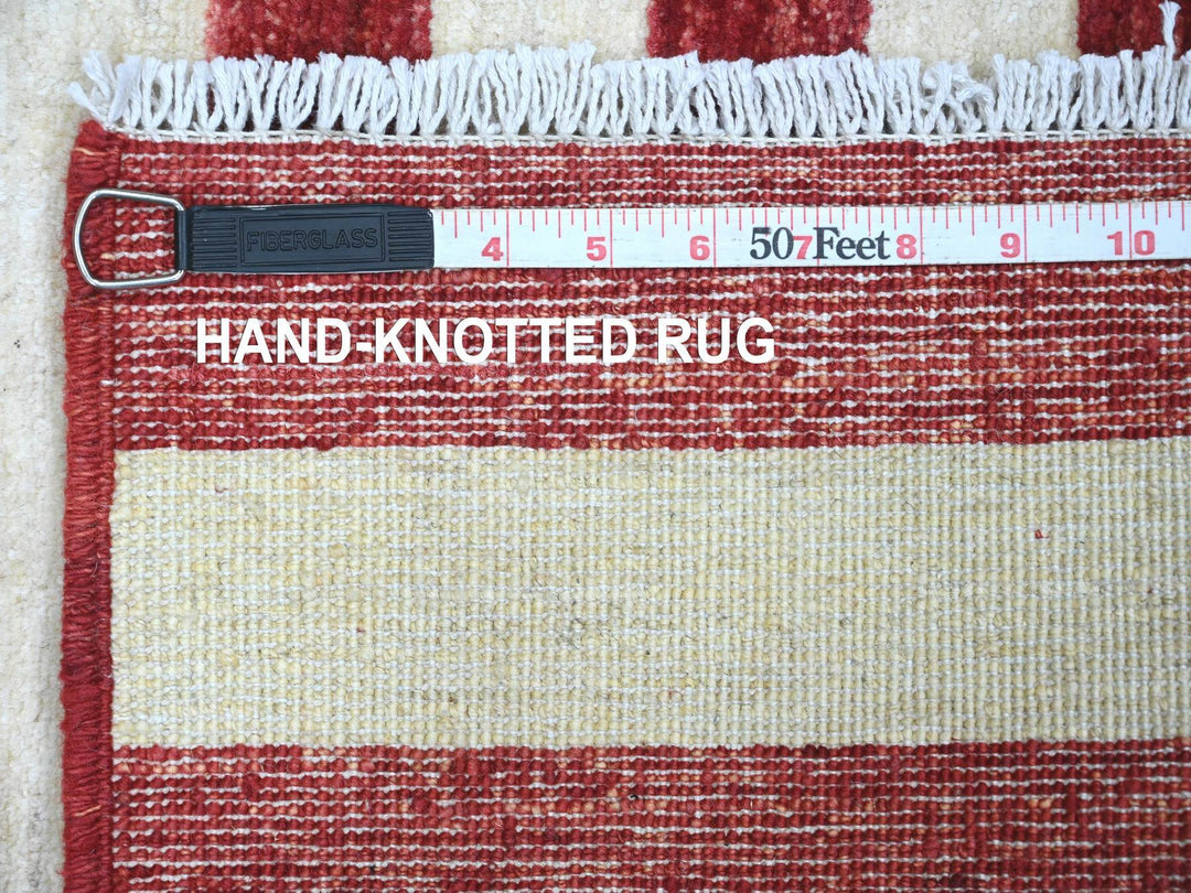 2'6" x 4'0" New Hand Knotted Red Wool Rectangle Oriental Rug - MOA10289805
