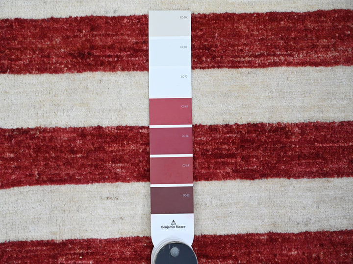 2'7" x 3'10" New Hand Knotted Red Wool Rectangle Oriental Rug - MOA10289806