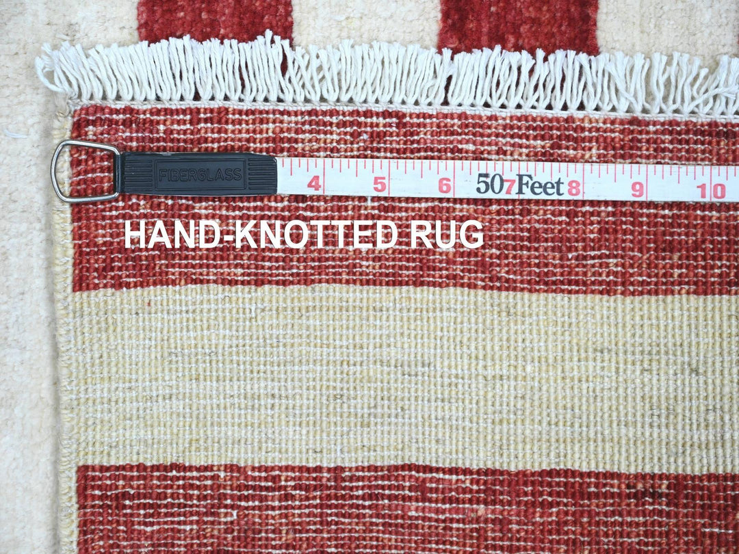 2'7" x 3'10" New Hand Knotted Red Wool Rectangle Oriental Rug - MOA10289806