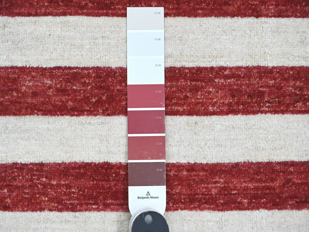 2'6" x 3'11" New Hand Knotted Red Wool Rectangle Oriental Rug - MOA10289809