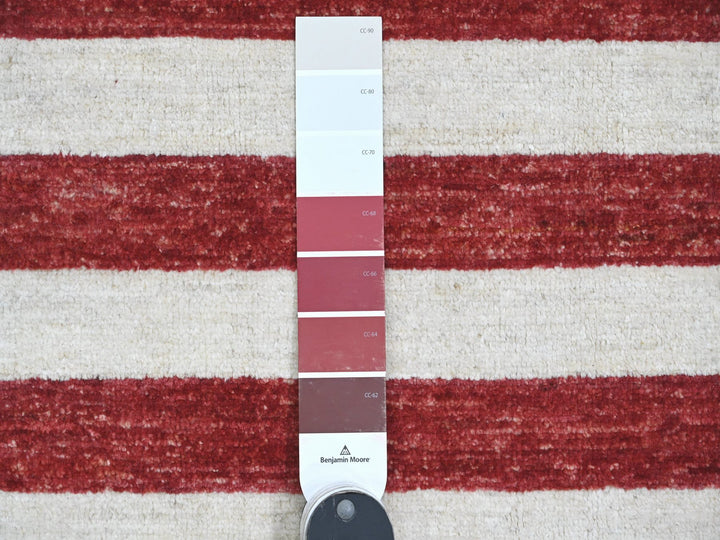 2'6" x 3'11" New Hand Knotted Red Wool Rectangle Oriental Rug - MOA10289809