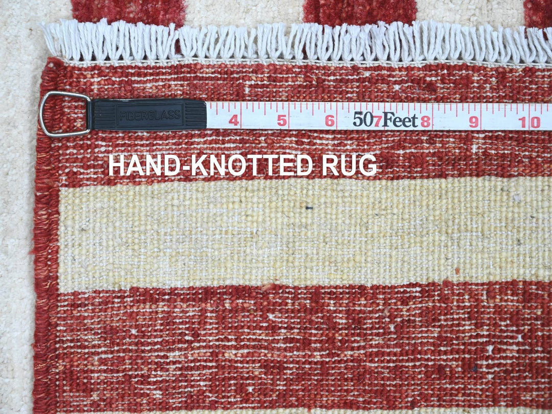 2'6" x 3'11" New Hand Knotted Red Wool Rectangle Oriental Rug - MOA10289810
