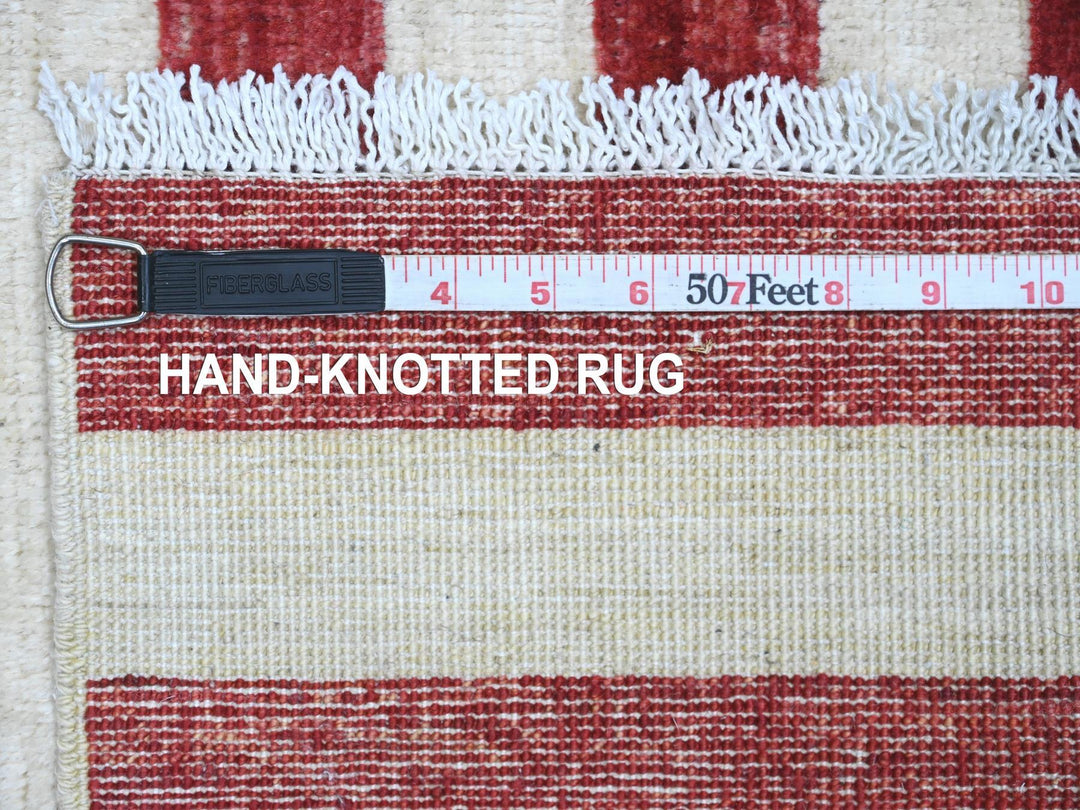 2'5" x 3'11" New Hand Knotted Red Wool Rectangle Oriental Rug - MOA10289811