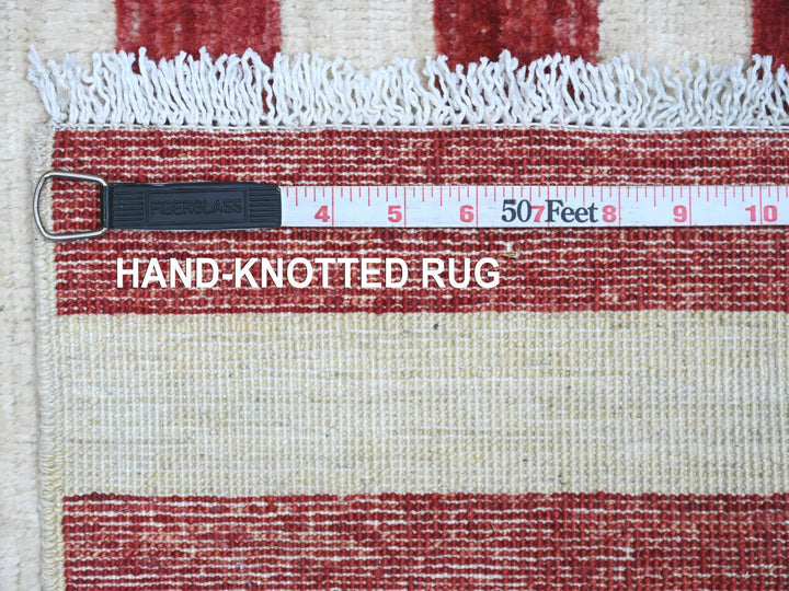 2'5" x 3'11" New Hand Knotted Red Wool Rectangle Oriental Rug - MOA10289811