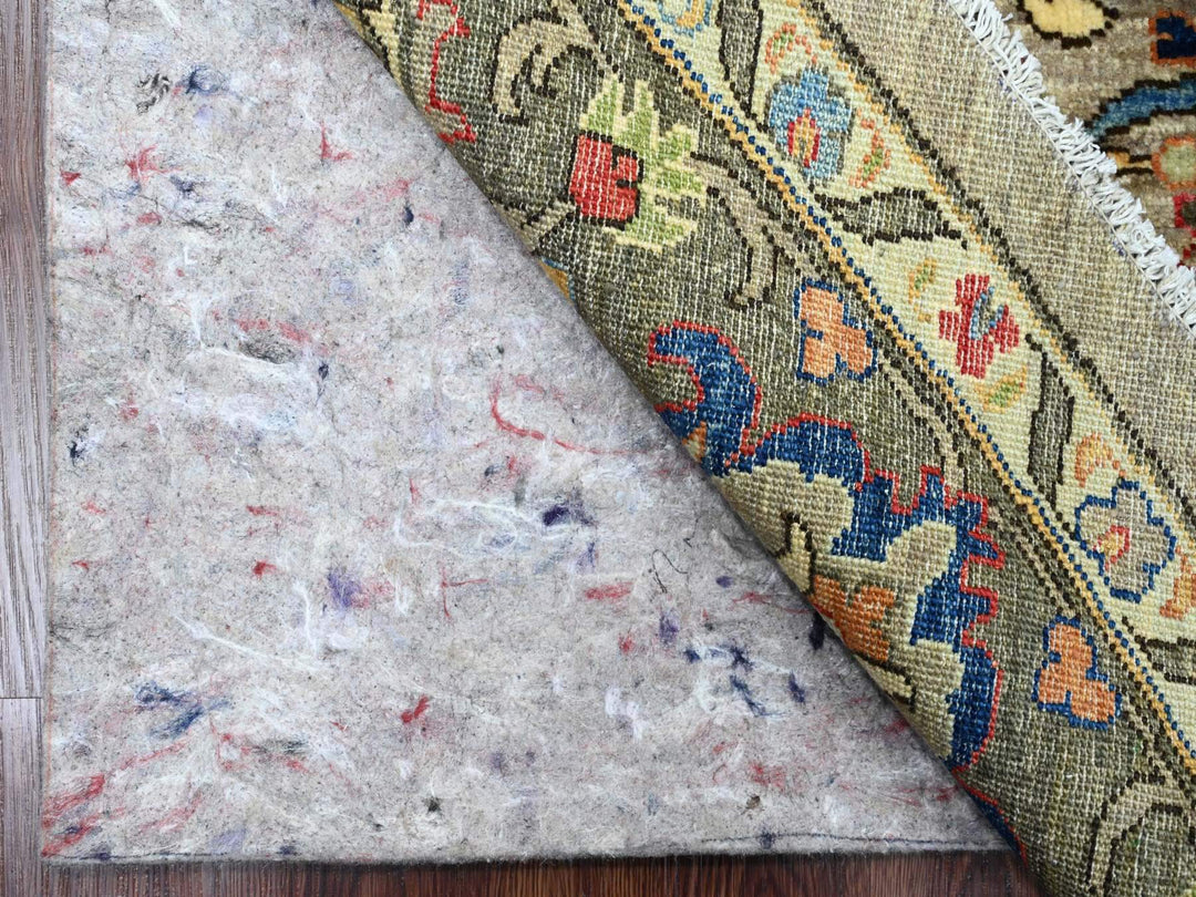 7'11" x 8'0" New Hand Knotted Grey Wool Round Oriental Rug - MOA10289812