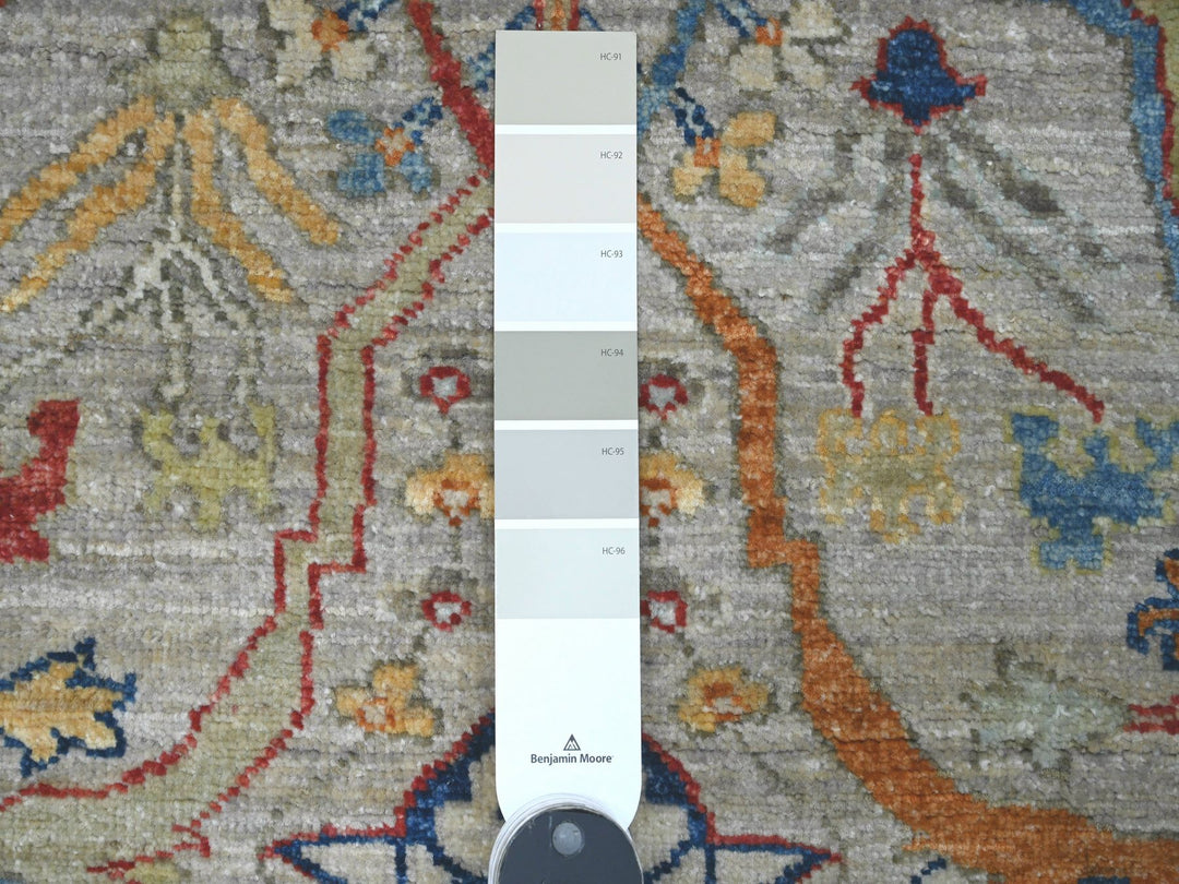 3'0" x 9'8" New Hand Knotted Grey Wool Runner Oriental Rug - MOA10289815