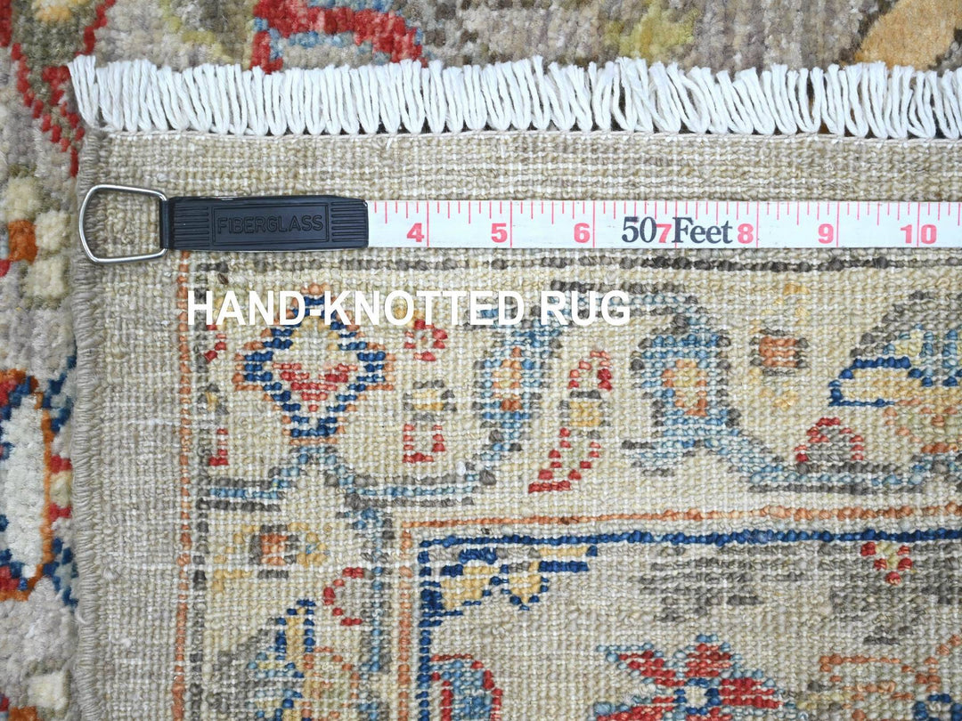 3'0" x 9'8" New Hand Knotted Grey Wool Runner Oriental Rug - MOA10289815