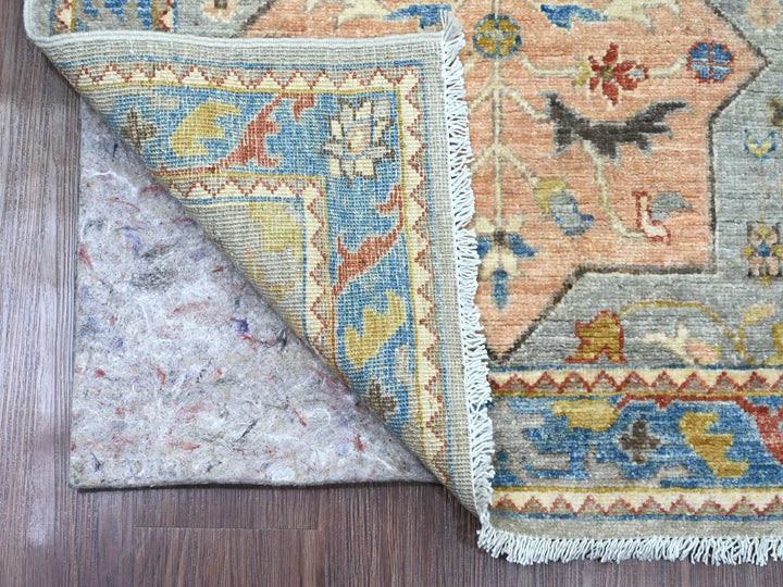 2'7" x 10'1" New Hand Knotted Grey Wool Runner Oriental Rug - MOA10289816