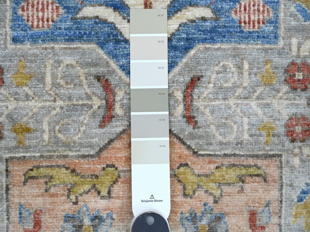 2'7" x 10'1" New Hand Knotted Grey Wool Runner Oriental Rug - MOA10289816