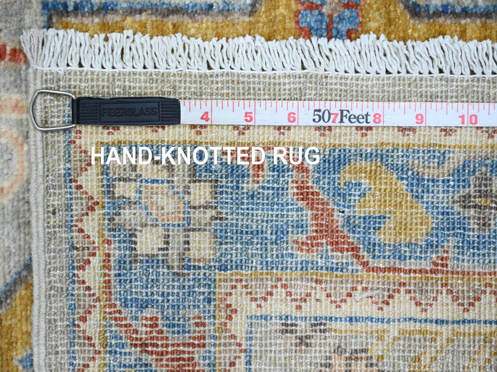 2'7" x 10'1" New Hand Knotted Grey Wool Runner Oriental Rug - MOA10289816