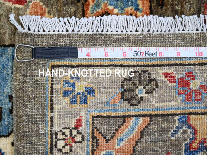 3'2" x 11'8" New Hand Knotted Brown Wool Runner Oriental Rug - MOA10289817