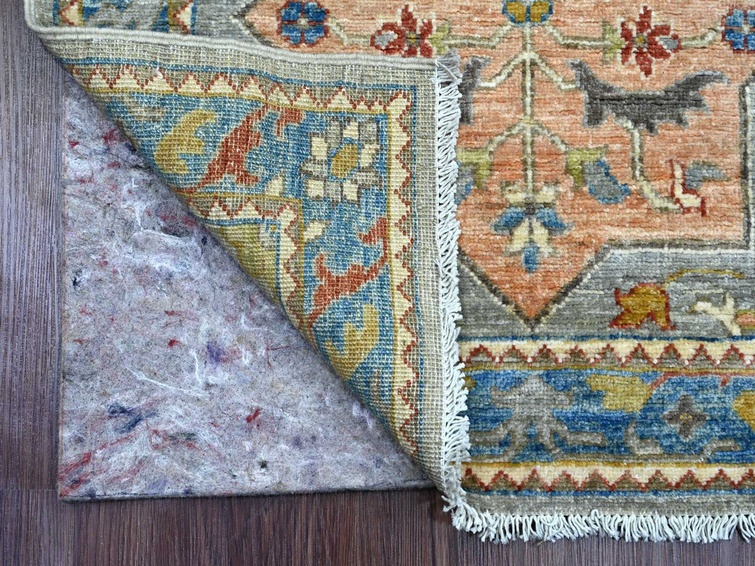 2'8" x 10'2" New Hand Knotted Grey Wool Runner Oriental Rug - MOA10289819