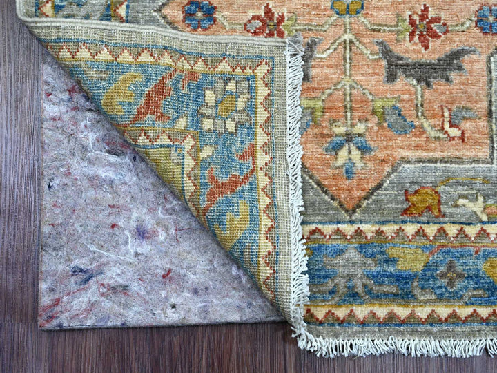 2'8" x 10'2" New Hand Knotted Grey Wool Runner Oriental Rug - MOA10289819