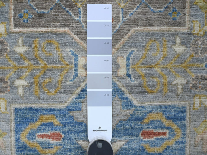 2'8" x 10'2" New Hand Knotted Grey Wool Runner Oriental Rug - MOA10289819