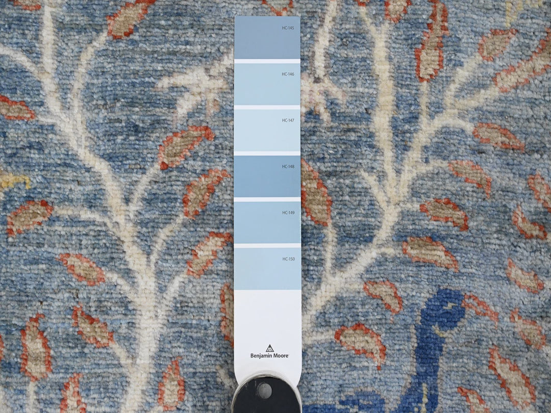2'6" x 25'7" New Hand Knotted Blue Wool Runner Oriental Rug - MOA10289823