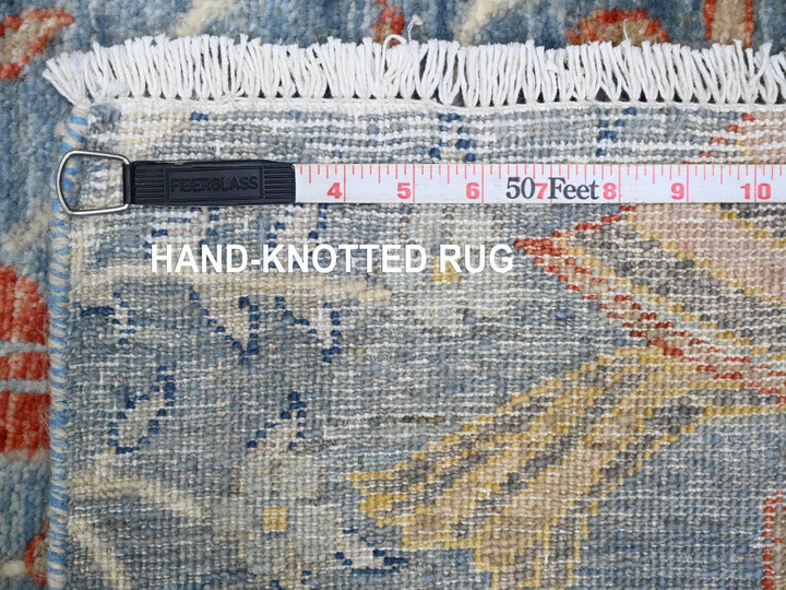 2'6" x 25'7" New Hand Knotted Blue Wool Runner Oriental Rug - MOA10289823