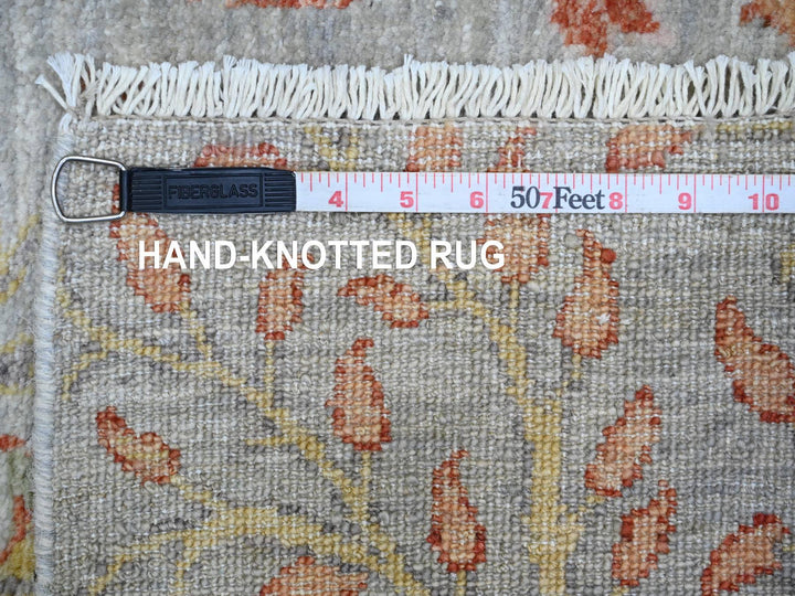 2'6" x 16'0" New Hand Knotted Grey Wool Runner Oriental Rug - MOA10289824