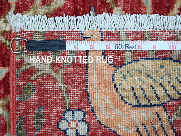 3'10" x 16'2" New Hand Knotted Red Wool Runner Oriental Rug - MOA10289825